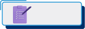 An icon of a purple checklist with a pen on a clipboard.