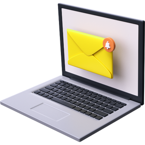 An icon of a laptop with email