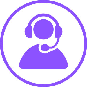 An icon of a user with a headset.