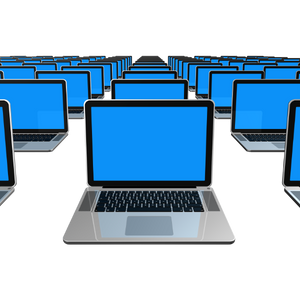 An icon of many laptops.