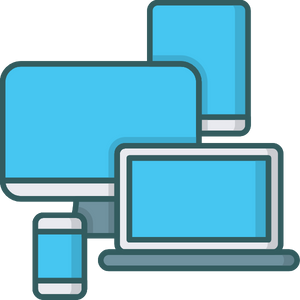 Icon of computers and mobile devices.