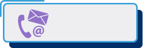 A purple icon of a phone and an email symbol.