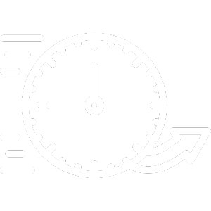 Icon of a stopwatch with lines representing speed.