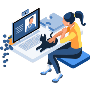 Icon of a user working from home.