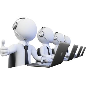 An icon of it support staff working side by side.