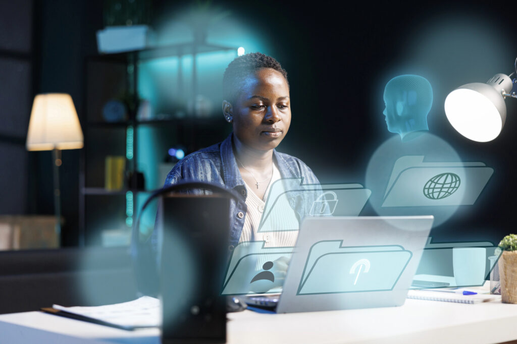 An employee using free ai tools.